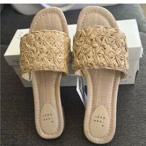 A New Day Tan Woven Sandals NWOT